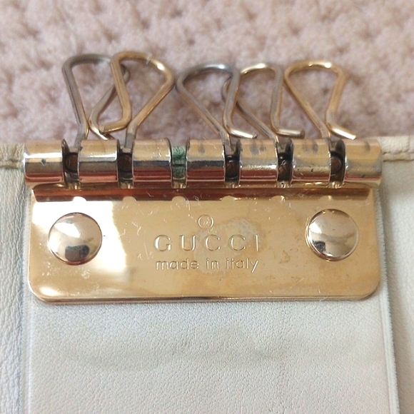 GUCCI-BEIGE LEATHER KEY HOLDER CASE - Picture 7 of 12
